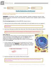 Use the zoom slider to see the cell at a magnification of 1000x (1000 times larger than normal). Gizmo Cell Structure Mitosis Docx Name Date Student Exploration Cell Structure Gizmo Warm Up The Cell Structure Gizmo Allows You To Look At Course Hero