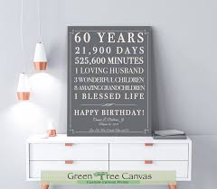 Birthday Present Ideas For Mens 60th Personalized 50th Birthday Gift For Women Custom Canvas 60th Etsy 50th Birthday Gifts For Woman 60th Birthday Decorations 60th Birthday Gifts