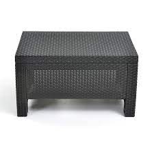 The side table sits at the end of a palma sofa. Keter Corfu Rectangle Rattan Outdoor Coffee Table 22 4 In W X 30 3 In L With In The Patio Tables Department At Lowes Com