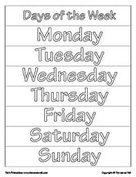 Days of the week poster. Days Of The Week Printables Pdf By Tim S Printables Tpt