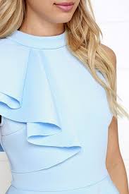 Forever More Light Blue Peplum Top In 2021 Blue Peplum Top Peplum Top Stylish Tops