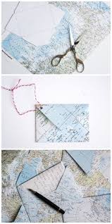 Wie Du Aus Einer Atlas Seite Einen Briefumschlag Falten Kannst Diy Envelope Fold Envelope Diy Stationery