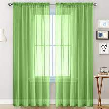 Maybe you would like to learn more about one of these? Sheer Curtains Living Room Rod Pocket Window Curtain Panels Bedroom Semi Sheer Voile Curtains Green 55 Wx102 L 2 Panels Walmart Com Walmart Com