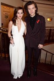 Emma Watson In A Gorgeous White Dress And Harry Styles In A Black And Red Pinstripe Suit Harry Styles British Fashion Awards One Direction Harry