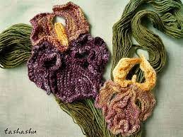 Decorative Knitted Iris Flower Iris Flowers Crochet Flowers Shawl Knitting Patterns