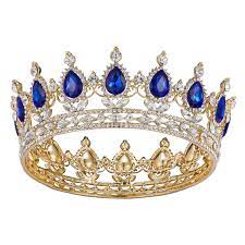 Many are on public display at the the royal collection. Buy Sweetv Crystal Queen Crown For Women Rhinestone Wedding Tiara Headband Full Round Princess Crown Hair Accessories For Prom Birthday Costume Party Royal Blue Gold Online In Indonesia B08c7t4mzk
