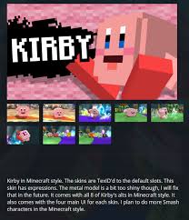 Bring some of the old legends of minecraft to life with the creepy pasta v5 skin pck. Big Boss On Twitter This Minecraft Kirby Going Around Is From A Wii U Skin Mod Smfh