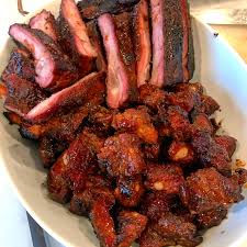 Check the temperature 30 minutes early. Homemade Bbq Ribs And Rib Tips 2 Hours Of Smoke And Then Wrap In Tin Foil With Butter And Brown Sugar Put Back On For Another Rib Tips Bbq Ribs Homemade Bbq