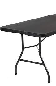 Cosco Deluxe 8 Foot X 30 Inch Fold In Half Blow Molded Folding Table Black