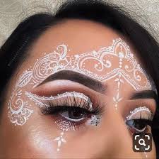 Pin By Koel Lockhart On Makeup In 2020 White Henna White Henna Tattoo White Face Makeup