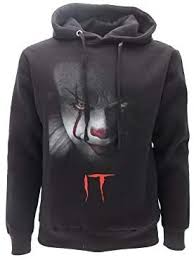 Sudadera Con Capucha Negra It Clown Payaso Cara Sonreir Oficial Stephen King Pelicula 2017 F Capucha Negra Capuchas Sudaderas Con Capucha