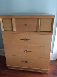 Vintage 1950 S Blonde Bedroom Set Including One Tall 4 Drawer Dresser Mid Century Modern Bedroom Mid Century Modern Bedroom Sets Farmhouse Style Bedroom Decor