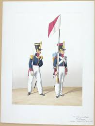 1828 Infanterie De Ligne Capitaine Sergent De Fusiliers Porte Fanion Du 3e Bataillon 38e Regiment Sergent Bataillon Regiment
