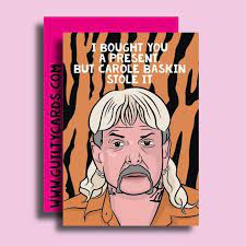 Tiger King Birthday Card Etsy Happy Birthday Card Funny Birthday Wishes Funny Funny Birthday Cards