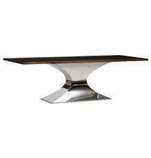 How to make a stainless steel coffee table ! Nuevo Hgsx229 Praetorian 112 Dining Table In Seared Oak On Silver Stainless Steel Base