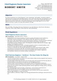 It shows the goal and objective of your career. Chief Engineer Resume Samples Qwikresume