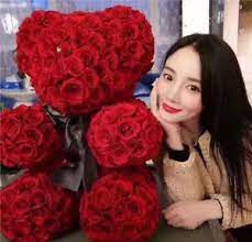27 Red Rose Flower Teddy Bear Plush Toys Doll Birthday Graduation Wedding Gift Foam Roses Teddy Bear Gifts Teddy Bear Plush