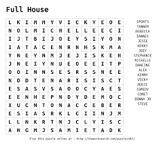 Full House Word Search Word Find Kids Word Search Word Search Games
