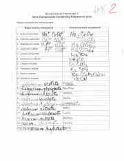 Fixed charge and variable charge. Ionic Compounds Containg Polyatomic Ions 2 Nomenclature Worksheet 3 Ionic Compounds Containing Poiyatomic Ions Please Complete The Following Table Course Hero