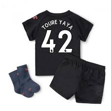 The new manchester city away jersey features an all over pattern printed tone on tone, influenced by the structures and patterns of castlefield and the bridgewater canal in dark blue and black, with copper detailing. 2020 2021 Manchester City Away Baby Kit Toure Yaya 42 75710802 180666 69 21 Teamzo Com