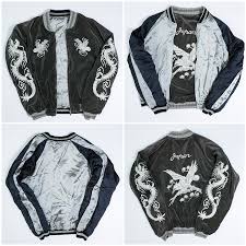 japan japanese dragon ryu hawk tattoo eagle embroidered sukajan souvenir jacket souvenir jacket vintage mermaid jackets