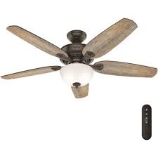 Wherever you install them, ceiling fans add value and appeal to a home, but not all homes are wired for them. Hunter Part 53366 Hunter Channing 54 In Led Indoor Easy Install Noble Bronze Ceiling Fan With Hunterexpress Feature Set And Remote Ceiling Fans Home Depot Pro