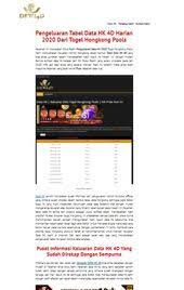 Tabel Data Hk 4d Harian 2020 Beri Tujuan