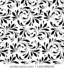 Abstract floral seamless pattern with black and white line ornament swirl geometric doodle texture. Floral Seamless Pattern Swirls And Flowers Background For Wrapping Fabric Paper And Wallpaper Decorative Orna Floral Pattern Vector Paisley Pattern Pattern