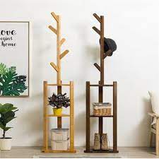 A layer of covering material: Assembled Solid Wood Coat Rack Hat Coat Hangers Display Floor Standing Rack Hooks Clothes Hanging Bedroom Clothing Organizer Sale Banggood Com