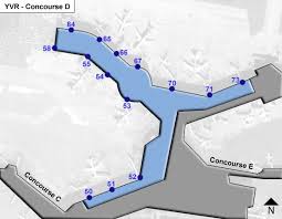 Find your airline by terminal & gate. Vancouver Airport Yvr Concourse D Map