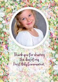 Thank your guests with the perfect first communion thank you cards. Floral Communion Communion Cards Send Real Postcards Online