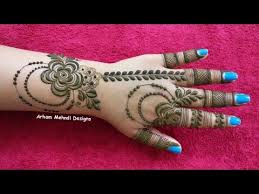 Simple Stylish Flower Mehndi Design Easy Mehndi Design For Hand Arham Mehndi Designs Youtube Desain Henna Mehndi Designs Mehndi