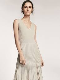 Autumn Spring Summer 2017 Women S Knit Dress With Pleated Detail On Hem At Massimo Dutti For 120 Effortless Elegance Knit Dress Womens Dresses Dresses