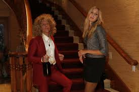 In the early hours of that morning. Solomon King As Phil Spector And Monica Lee As Lana Clarkson Posing On The Stairs Monica Lee Leather Jacket Red Leather Jacket