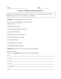 Circling And Writing Prepositions Worksheet Part 1 Advanced Preposition Worksheets Prepositions Prepositional Phrases