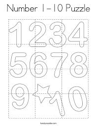 Online coloring pages for kids and parents. Number 1 10 Puzzle Coloring Page Twisty Noodle