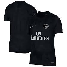 Latest official nike paris saint germain jerseys available with player printing. Paris Saint Germain Nike 2017 18 Authentic Vapor Match Jersey Black Silver