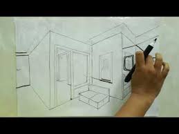 Gambar perspektif dua titik hilang perspektif dua titik hilang menggambarkan objek dengan menggunakan dua titik hilang yang terletak berjauhan di sebelah kanan dan kiri pada garis cakrawala. Bahas A Gambar 5 Belajar Gambar Perspektif 2 Titik Hilang
