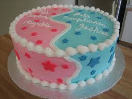 2nd Birthday Fresh Cream Birthday Cake Designs For 2 Year Old Boy With Name Half Pink Half Blue Now This Looks Easy Twin Birthday Cakes Half Birthday Cakes Birthday Cake Girls