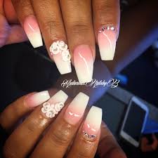 Acrylic nails | pink and white ombre. 3d Nail Art Coffin Pink And White Ombre Acrylic Nails Follow On Instagram Audacious Nailsbyb White Nail Designs Nail Designs Nails