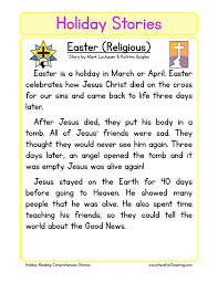 Likewise, readers at this level should have sufficient reading. Christian Easter Reading Comprehension Worksheet Have Fun Teaching