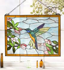 Birds On A Wire Stained Glass Hanging Panel Hummingbird Stained Glass Hanging Panel Stained Glass Diy Faux Stained Glass Stained Glass Panels
