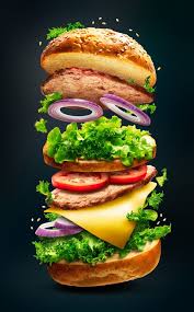 Floating Burger Isolated Food Menu Design Food Photo Food
