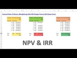 Contoh perhitungan arr (accounting rate of return). Tutorial Spreadsheet Cara Mudah Dan Cepat Menghitung Npv Dan Internal Rate Of Return Irr Ms Excel Youtube