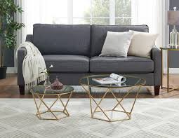 New geometric glass gold nesting coffee tables. Geometric Glass Nesting Coffee Tables In Gold Walker Edison Af28clrgggd