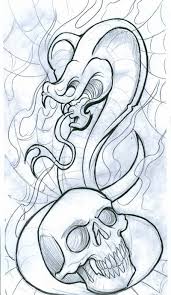 Maybe you would like to learn more about one of these? Evil Cartoon Snake And Skull On Net Background Tattoo Design Tattooimages Biz