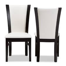Our leather and faux leather dining chairs ranges are among the most popular in the u.k. Baxton Studio Adley White And Dark Brown Faux Leather Dining Chair Set Of 2 2pc 8034 Hd The Home Depot