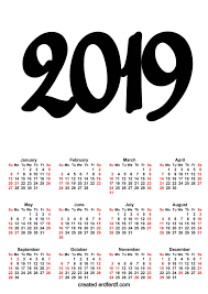A3 Calendar 2019 Printable One Page Calendar Template Calendar 2019 Printable Template Printable