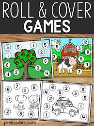 Dice game worksheets for kindergarten. Roll And Cover Games Printables For Pre K Kindergarten Preschool Prekinders