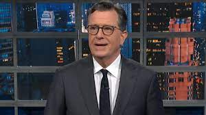 Stephen Colbert takes aim at President Donald Trump in his first show back  since news of 'The Late Show's cancelation on Thursday.